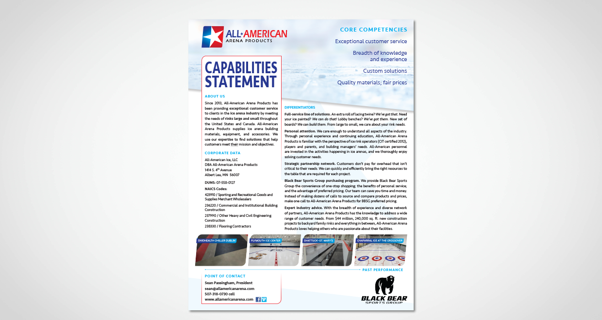 All-American Arena Products Capabilities Statement